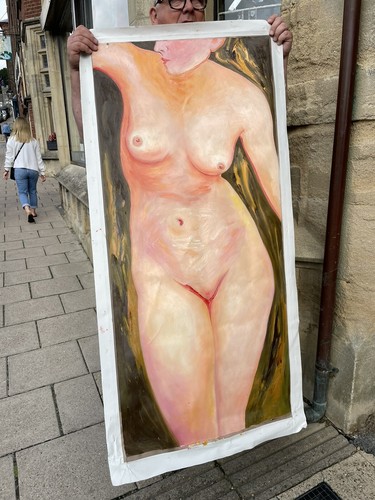 Lebendiger akt modernist öl - Öl,