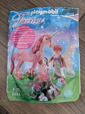 Playmobil 5443 Pflegefee mit Einhorn Rosenrot OVP Anleitung Fairies Fee Schloss 