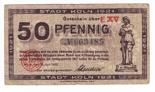 Notgeld köln exv von 1921 - notgeld,