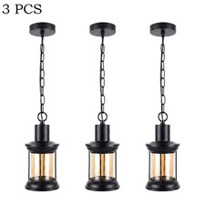3er Pendelleuchte E27 Schwarz