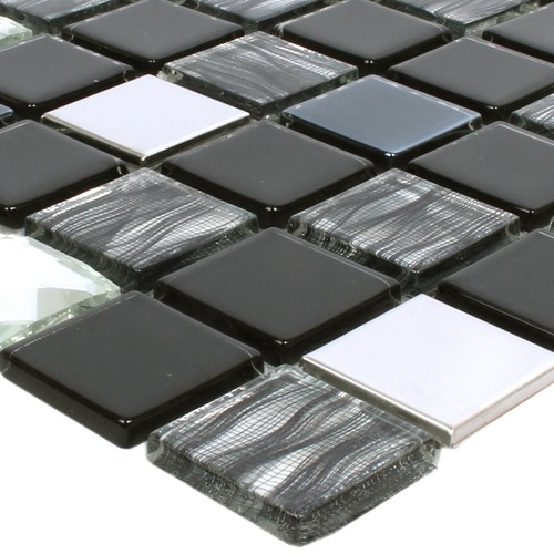 Mosaiksteine glas edelstahl - glas,