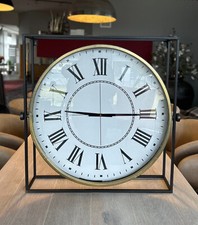 SALE: PTMD Design Wanduhr Standuhr römische Ziffer schwarz golden Metall XL