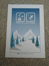 First Up Last Down Ski Poster