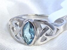 RING 925 STERLING SILBER Edelstein BLAUTOPAS cz. Topaz Gr. 17, 18, 19, 20