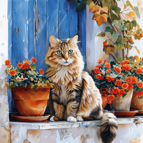Deko bild katze fenster - deko,