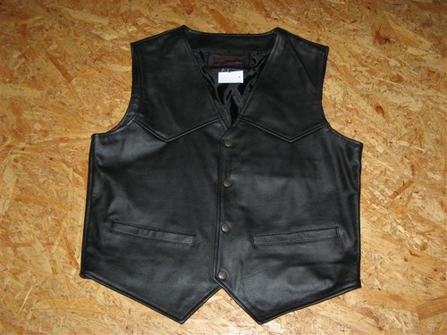 Lederweste glatt schwarz - glatt,
