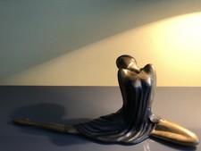 Figurine/Skulptur, Jugendstil Optik Metall goldfarben/schwarz!