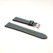 Uhrenarmband Ziegenleder FLUCO „Montana Ziege“ 20 mm Grau, Made in Germany