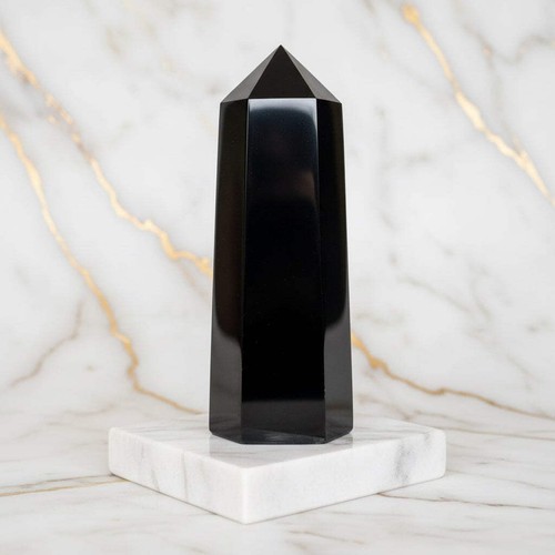 Obsidian obelisk 20cm - obsidian,