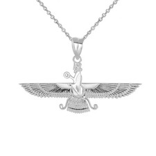 Perser Gott Faravahar Halskette mit Anhänger in Sterlingsilber