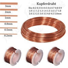 Kupferdraht Blank Ø 0.2mm Bis 5mm Ohne Lack Unbeschichtet Basteldraht Lack