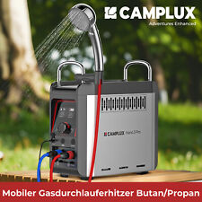 CAMPLUX Mobiler Gasdurchlauferhitzer mit Wasserpumpe und Griff 12V Campingdusche