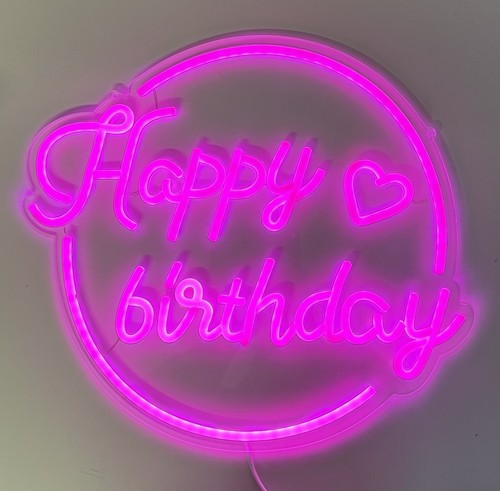 Led neonschild happy - neonschild, birthday