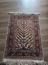 Handgeknüpfter Orientalischer Seidenteppich Design "Lebensbaum" 40×60