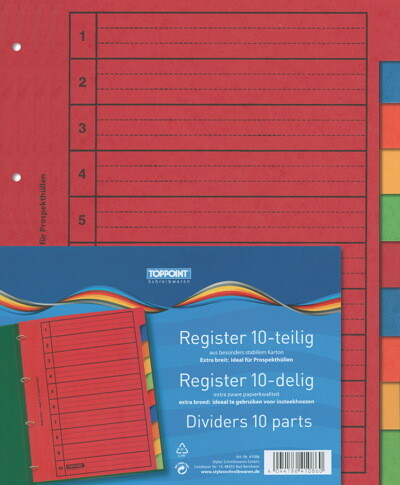 Ordner register 10tlg extra - register,
