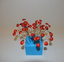 Blumenstecker 32 Marienkäfer Gestecke Bastelbedarf Dekoration Holz Pflanzstecker