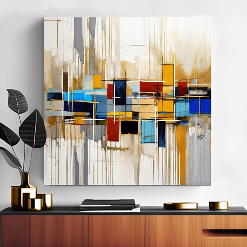Leinwand bild bunt abstrakt - leinwand,