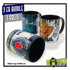 3er Set Vintage Becher LKW Scania Greif - Retro Tasse ideales Geschenk Trucker