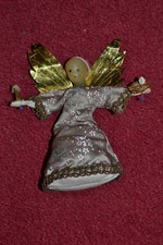 Rauschgoldengel, Weihnachtsengel, Papier, Stoff und Wachs, fünfziger Jahre