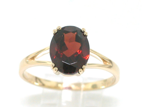 Granat ring 585 gelbgold - granat, 14kt