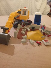 Playmobil Baustelle Haus Kettenbagger MAXX7 Gelb Dixie-Klo Zubehör