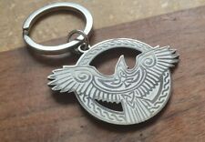 Schlüsselanhänger Raben Hugin Munin Key Chain Wikinger Odin  Silber K22.16