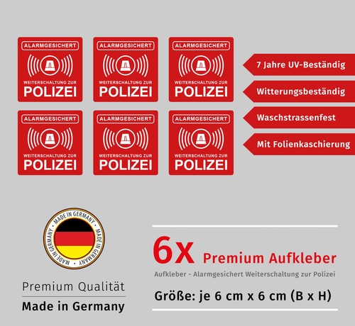 Alarmgesichert aufkleber - alarmgesichert,