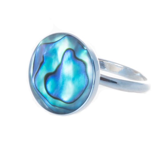 925 silber ring mit - ring, abalone