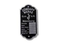 Zündapp Werke Typenschild Schild id plate