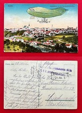 AK ZNAIM in Mähren 1915 Totalansicht mit Parseval Luftschiff Ballon   ( 113576