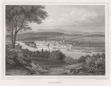 Hameln Gesamtansicht Original Stahlstich Poppel 1843