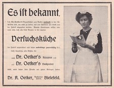 Dr. Oetker Werbung / Reklame 1910  Dr. A. Oetker -Fabrik - Bielefeld