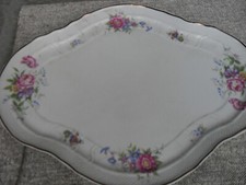 Grosse Platte Hollohaza Ungarn Hajnalka Blumend Blumendekor Relief-Rand Goldrand