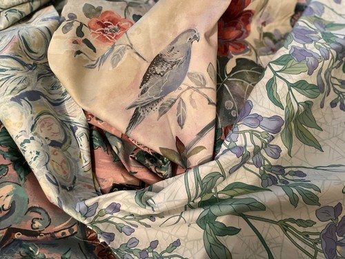 Vintage stoffe vogel - 4,