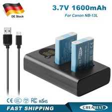 2Pcs 1600mAh NB-13L Akku &