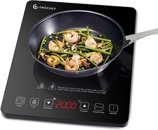 AMZCHEF Induktionskochplatte 2000W Einzelinduktionskochfeld schlankes Design