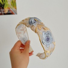 Breites Stoff Stirnband Rose