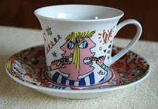 Rosenthal & James Rizzi   Coffee - Cult  *Cappuccinotasse 2-tlg.*   oro nero 