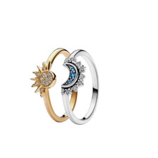 Ringe Sonne Mond 2 Stück gold