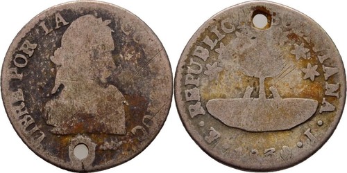 Bolivien potosi sol 1836 - 1/2,
