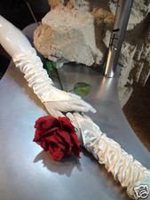 BRAUT HANDSCHUHE HANDSCHUH BRAUTHANDSCHUHE PERLEN FINGERLOS CREME HOCHZEIT NEU