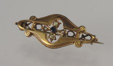 Brosche Mode Schmuck Antikschmuck Turmalin Perlenoptik Vintage