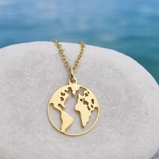 Halskette Anhänger Weltkugel
