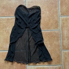 Damen Negligee Nachthemdchen Gr.L/XL schwarz transparent trägerlos Stretch 