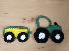Gehäkelter Aufnäher, Flicken, Traktor grün, DIY