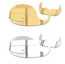 Wal Spiegel Deko Goldspiegel Kunststoff PS mit Klebepunkt Bad WC Dusche Pottwal 