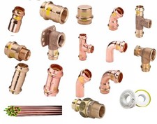 GAS Viega Profipress Gas Kupfer Pressfitting Bogen 45 90 Muffe T-Stück Übergang