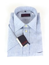 Gino Lombardi Herren Hemd Gr. 42 | L Regular kurzarm Blau Freizeit Kent Neu (EB)