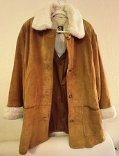 Vintage velourleder mantel - velourleder,