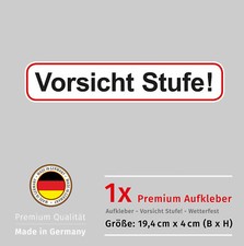 Premium Aufkleber Vorsicht Stufe Hinweis Schild Wetterfest 7 Jahre UV-Beständig